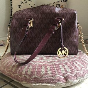 MK Grayson Medium Chain Satchel In Merlot